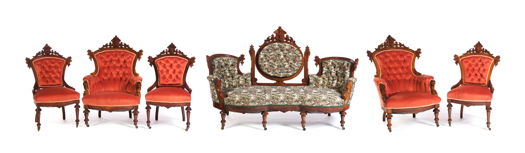 Appraisal: BEAUTIFUL SIX-PIECE HIGH STYLE VICTORIAN PARLOR SET American rd quarter-