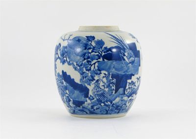 Appraisal: A Chinese blue and white ovoid vase decorated with birds