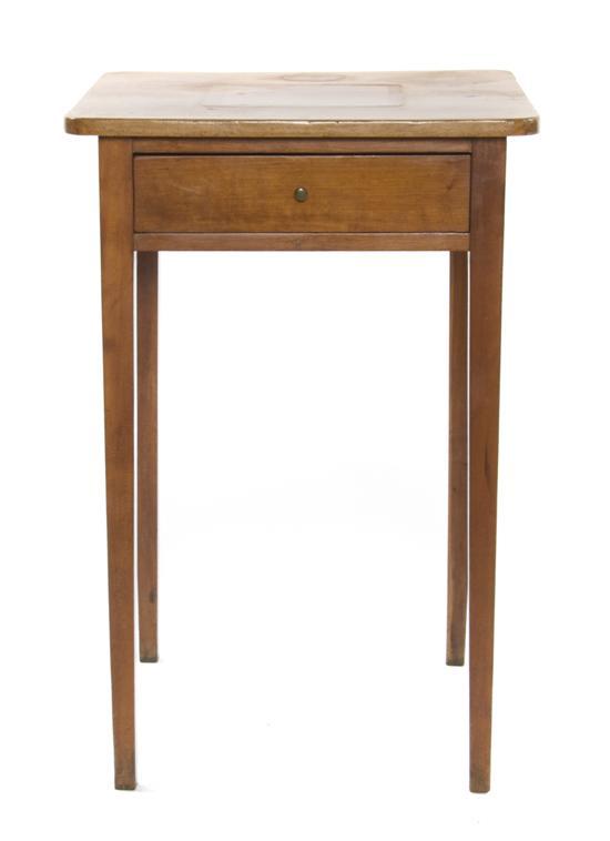 Appraisal: An American Maple Work Table the rectangular top with rounded