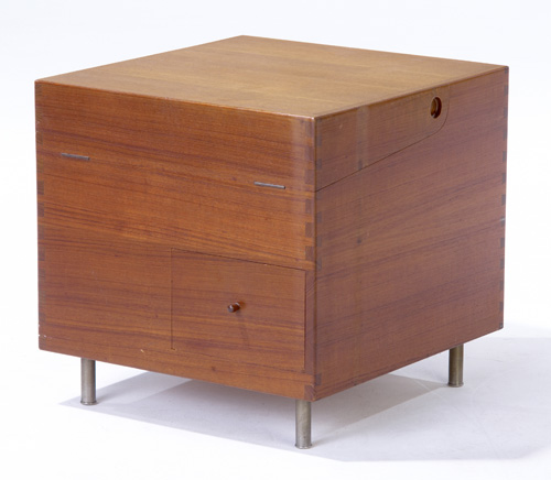 Appraisal: HANS WEGNER ANDREAS TUCK Cube cabinet with hinged top and