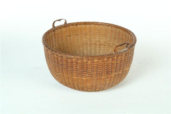 Appraisal: NANTUCKET BASKET Late th-early th century Round basket with carved