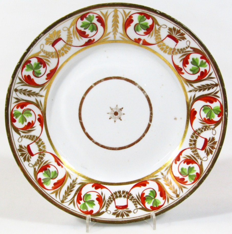 Appraisal: An early thC Derby plate of circular outline gilt highlighted