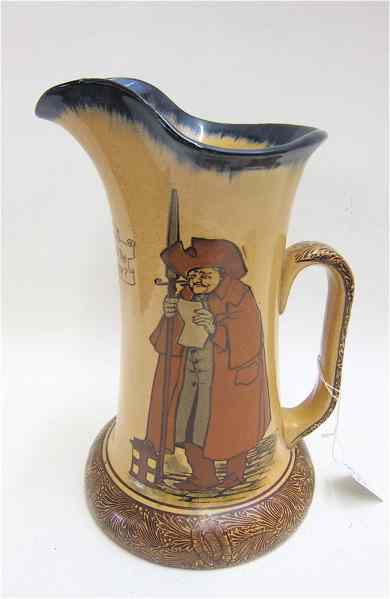 Appraisal: ENGLISH ROYAL DOULTON PORCELAIN PITCHER D ''Watchman ''What of the