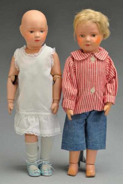 Appraisal: Lot of Schoenhut Character Dolls Description Both all wood and