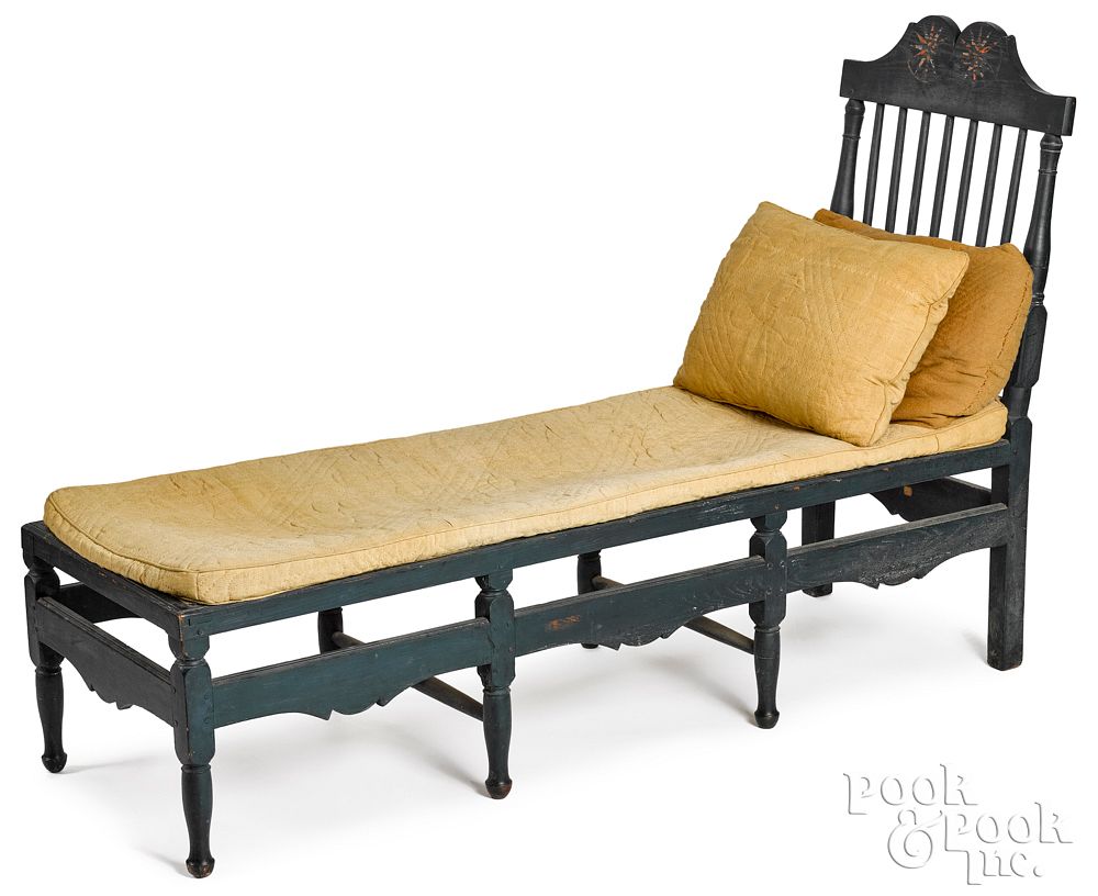 Appraisal: New England Queen Anne painted daybed New England Queen Anne