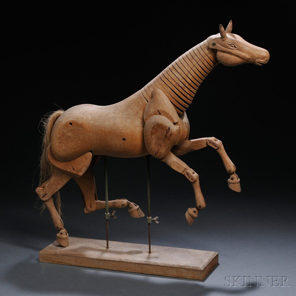 Appraisal: Articulated Wooden Artist's Model of a Horse mid- th century