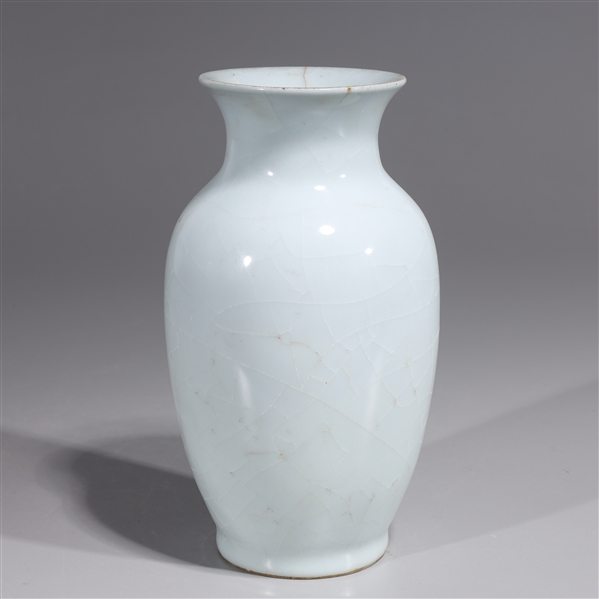 Appraisal: Chinese white crackle glazed vase with six-character Qianlong mark to