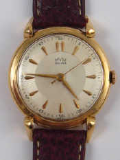 Appraisal: A Swiss hallmarked carat gold gent's wristwatch by MYR case