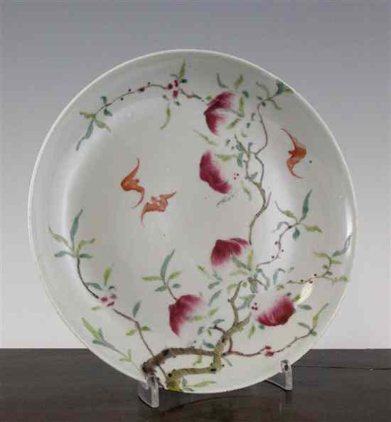 Appraisal: A Chinese famille rose 'peach and bat' dish Guangxu mark