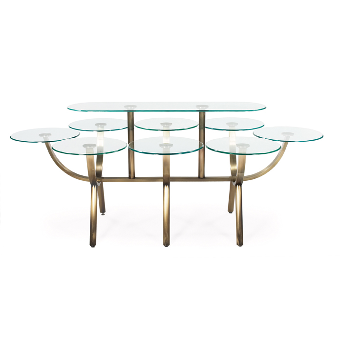 Appraisal: Design Institute of America dining table metal frame with bronze-colored