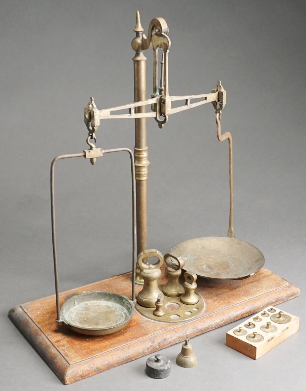 Appraisal: CO-OPERATIVE WHOLESALE SOCIETY MANCHESTER ENGLISH BRASS BALANCE SCALE HEIGHT WITH