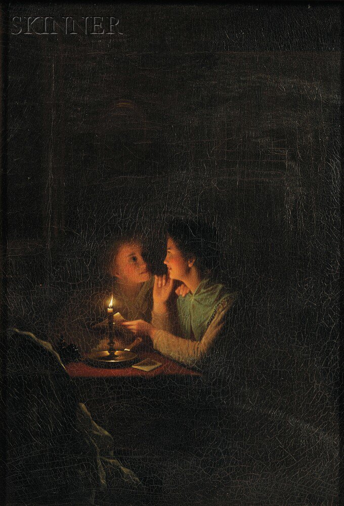 Appraisal: School of Petrus van Schendel Belgian - Two Young Women