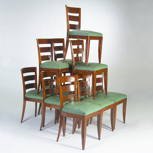 Appraisal: JEAN PASCAUD Attr Set of twelve French Art Deco dining