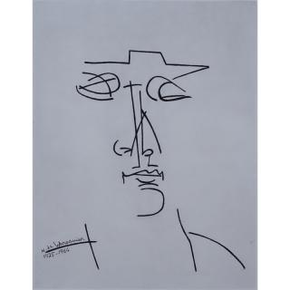 Appraisal: Henri de Waroquier French - Etching Abstract Portrait Pencil signed