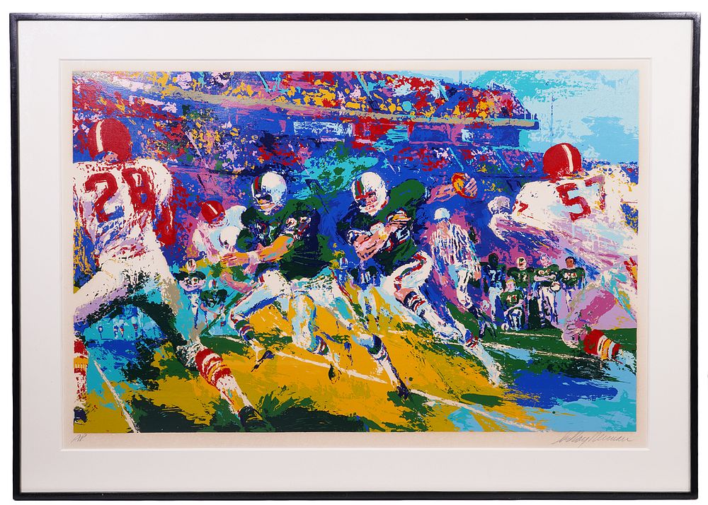 Appraisal: Leroy Neiman 'Rushing Back' Serigraph Leroy Neiman America - Football