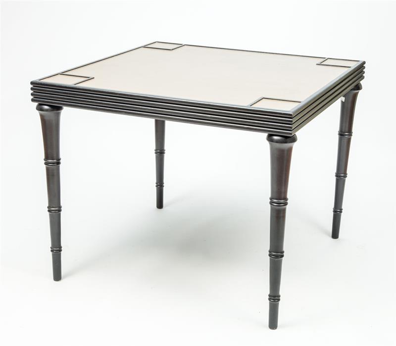 Appraisal: Ebonized Faux Bamboo Card Table in x ft Estimate -