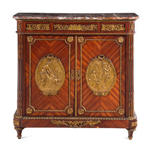 Appraisal: A Louis XVI Style Gilt Bronze Mounted Kingwood Marble-Top Cabinet