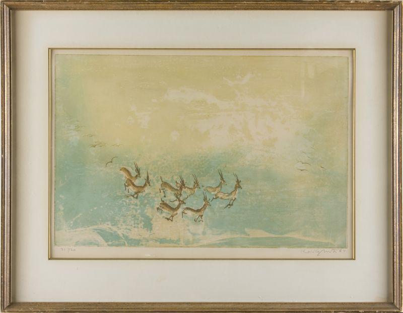 Appraisal: Kaiko Moti Indian - Antelopes number artist signed and dated