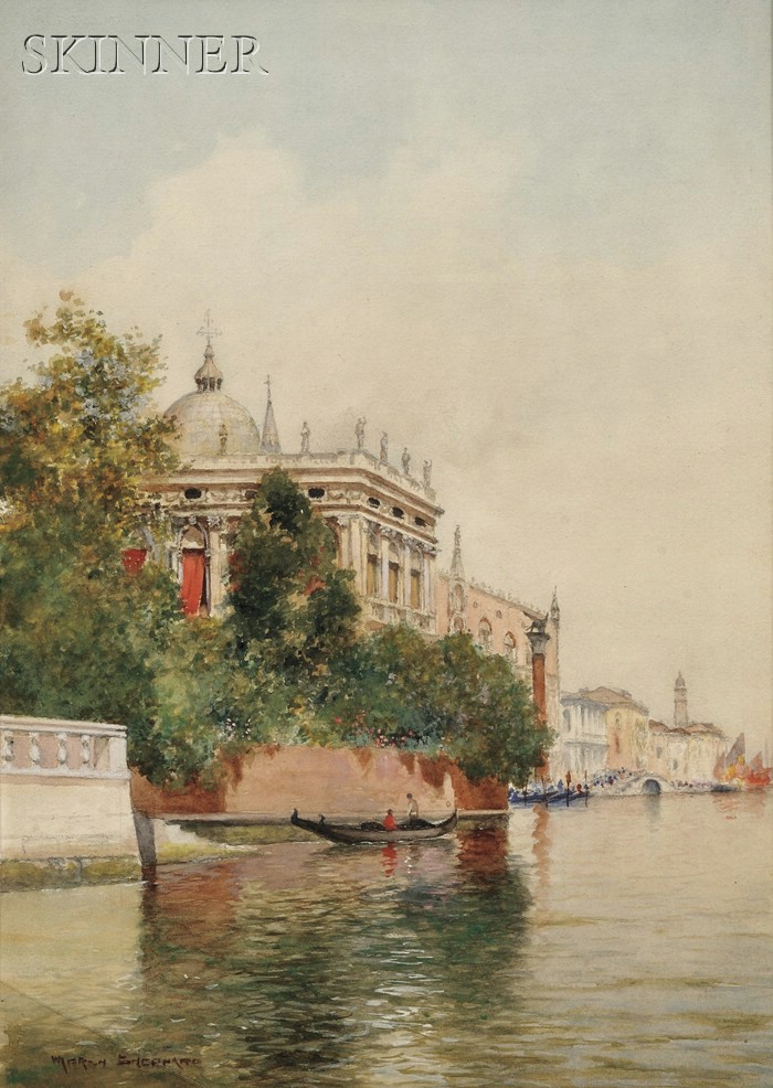 Appraisal: Warren W Sheppard American - View of Venice Signed Warren