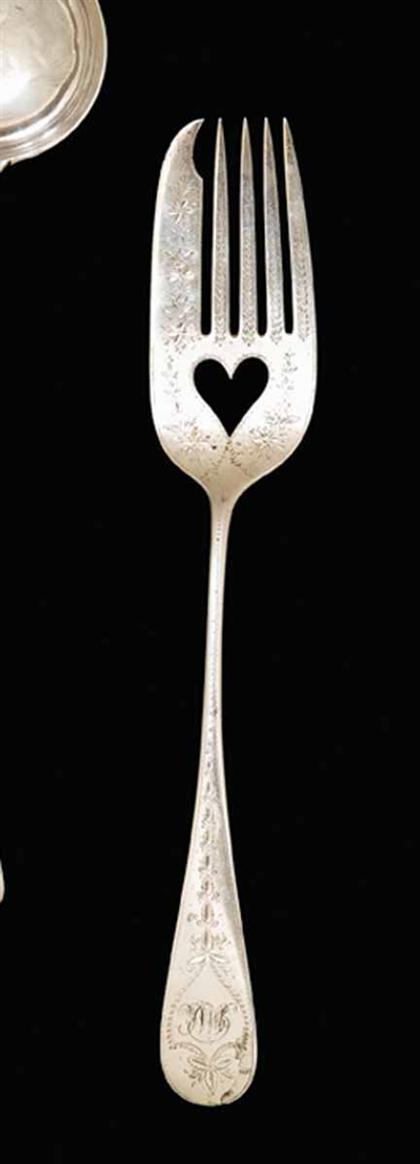 Appraisal: Large silver serving fork bailey and company philadelphia mid- th