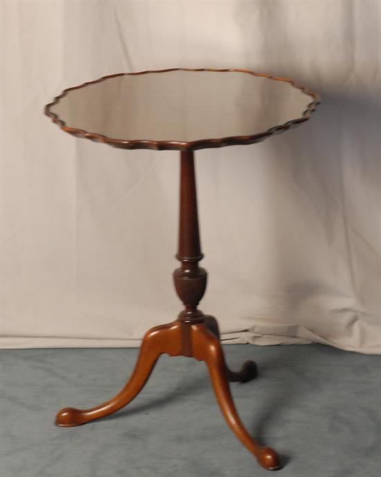 Appraisal: A Piecrust Mahogany Tilt-top Tea Table having a cut glass