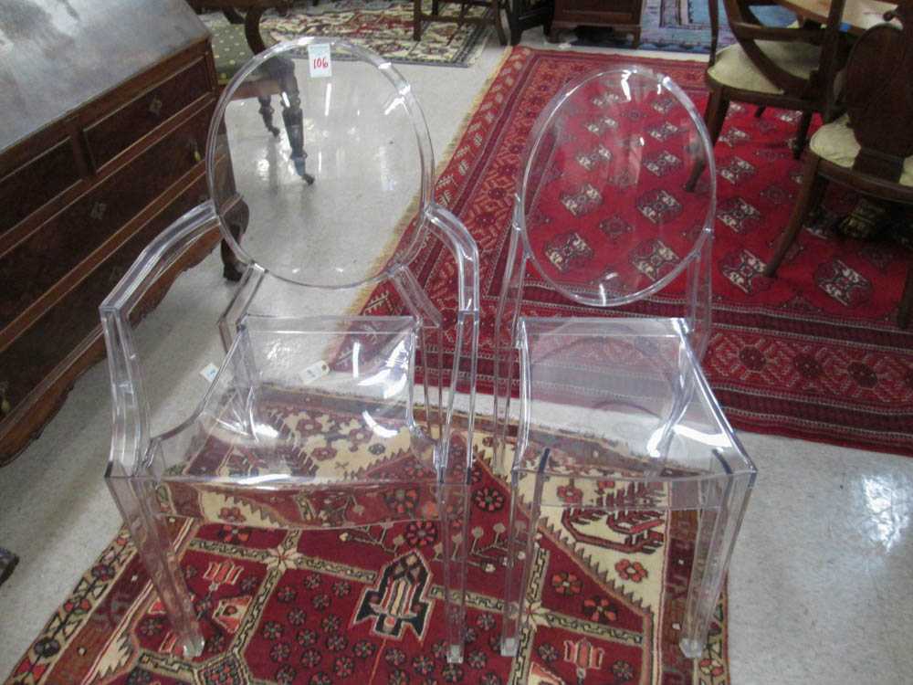 Appraisal: A SET OF EIGHT CLEAR ACRYLIC GHOST CHAIRS Philippe Starck