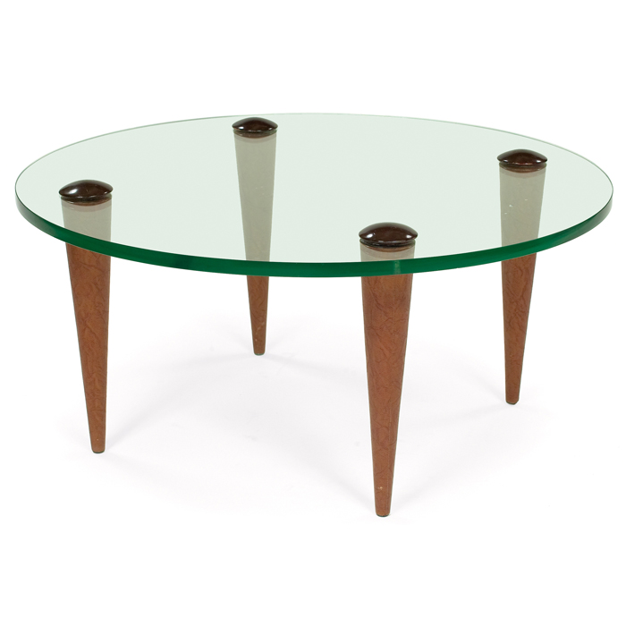 Appraisal: Gilbert Rohde coffee table by Herman Miller round glass top