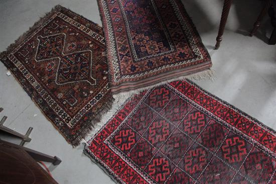 Appraisal: THREE ORIENTAL STYLE RUGS Three area rugs all with multiple