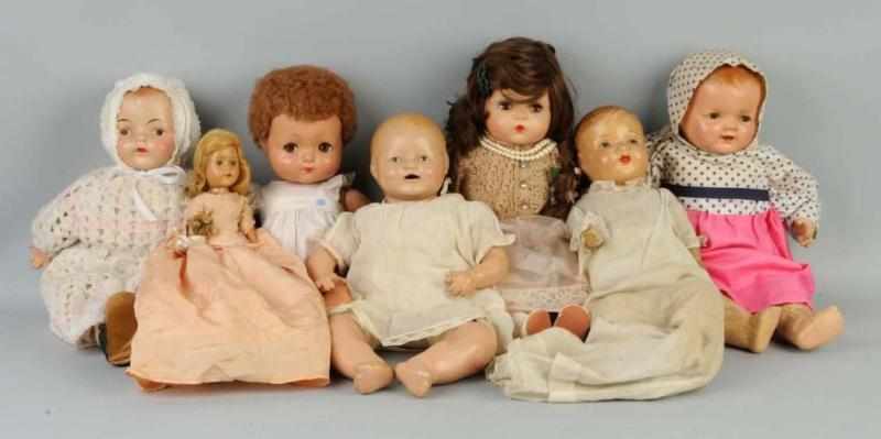 Appraisal: Lot of Composition Dolls Description Effanbee all-compo Sweetie Pie with