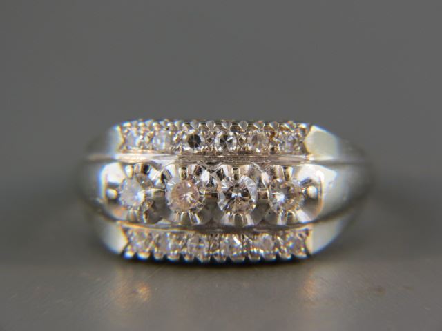 Appraisal: Diamond Ring triple row band with diamonds totaling carats in