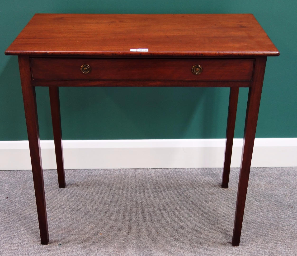 Appraisal: A th century mahogany side table with single frieze drawer