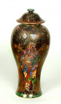 Appraisal: A WEDGWOOD FAIRYLAND LUSTRE JEWELLED TREE VASE AND COVER of