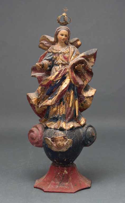 Appraisal: Spanish Colonial carved and polychrome wood santos figure of the