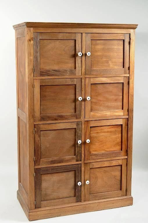 Appraisal: Eight Door Storage Cupboard Eight door apothecary storage cupboard possibly