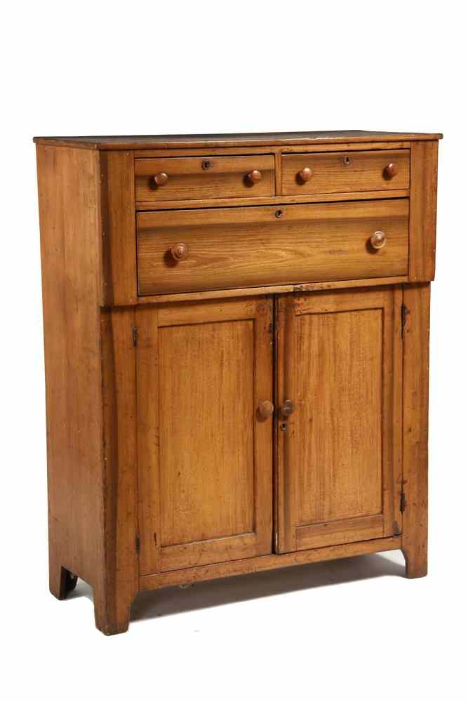 Appraisal: PINE COUNTRY CUPBOARD - New England Pumpkin Pine Jelly Cupboard