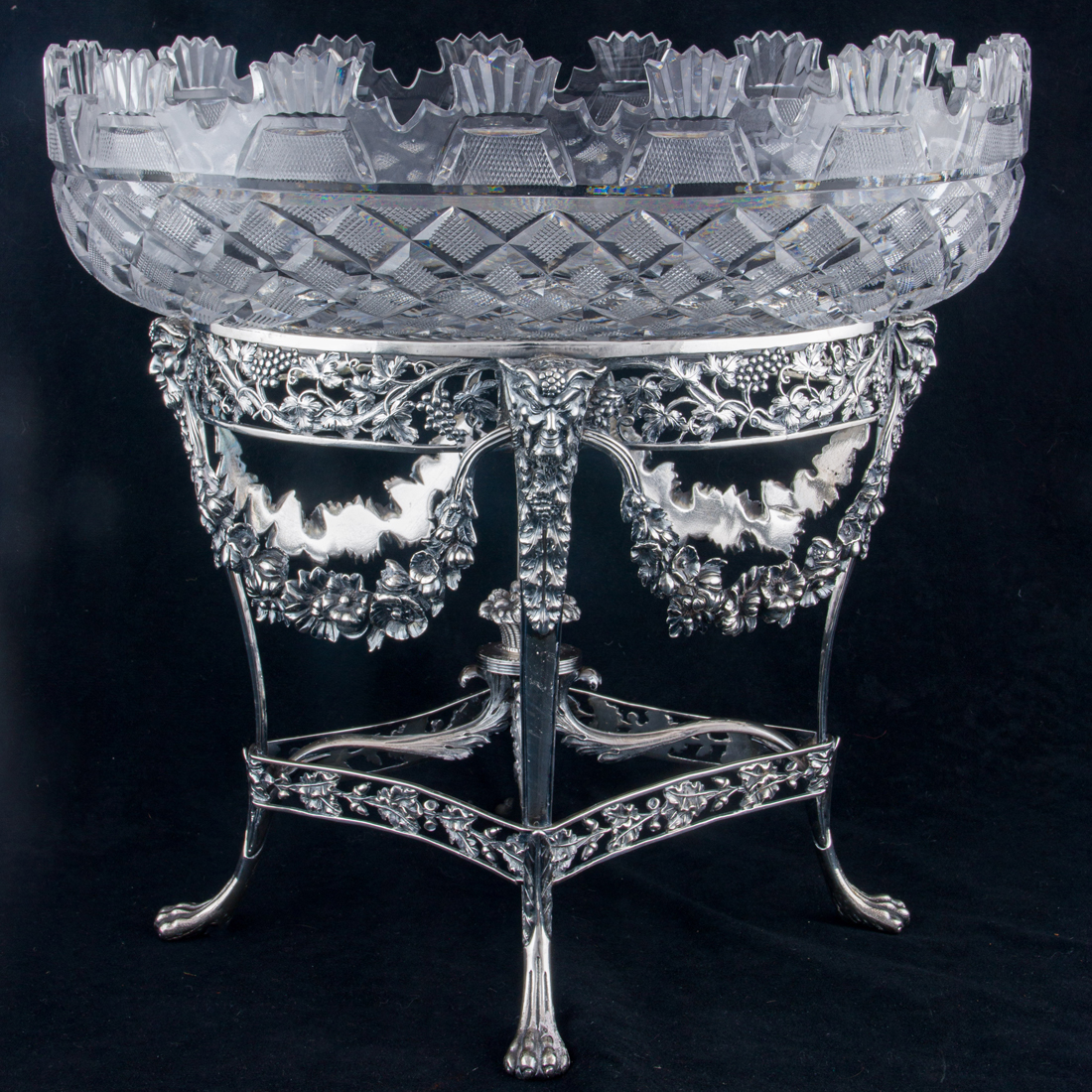 Appraisal: A GEORGE III CUT GLASS AND STERLING MONTEITH LONDON CIRCA