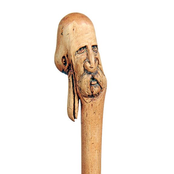 Appraisal: Old Man in the Sea Folk Art Cane Ca -