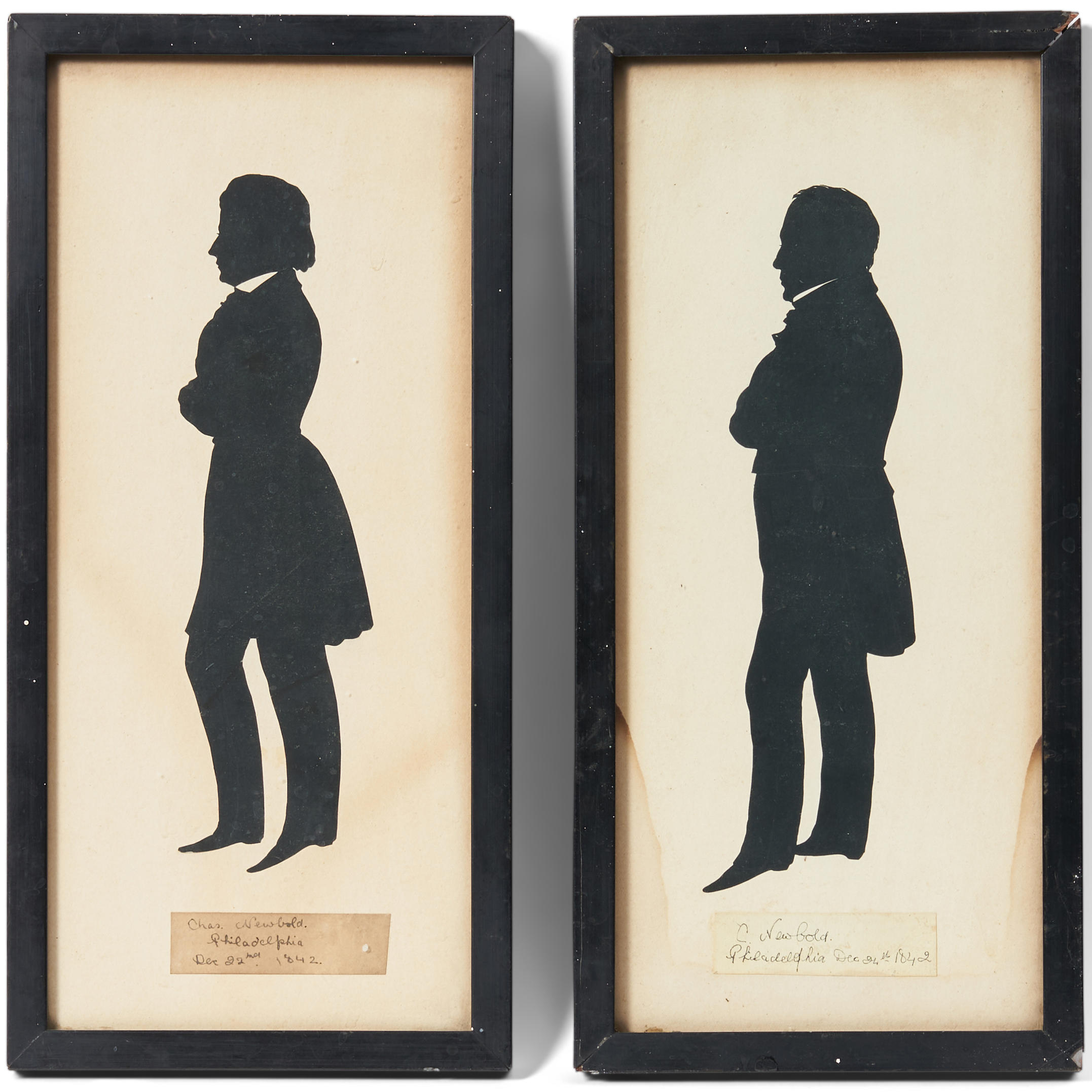 Appraisal: Four th Century Silhouettes silhouettes of Daniel Webster John Tyler