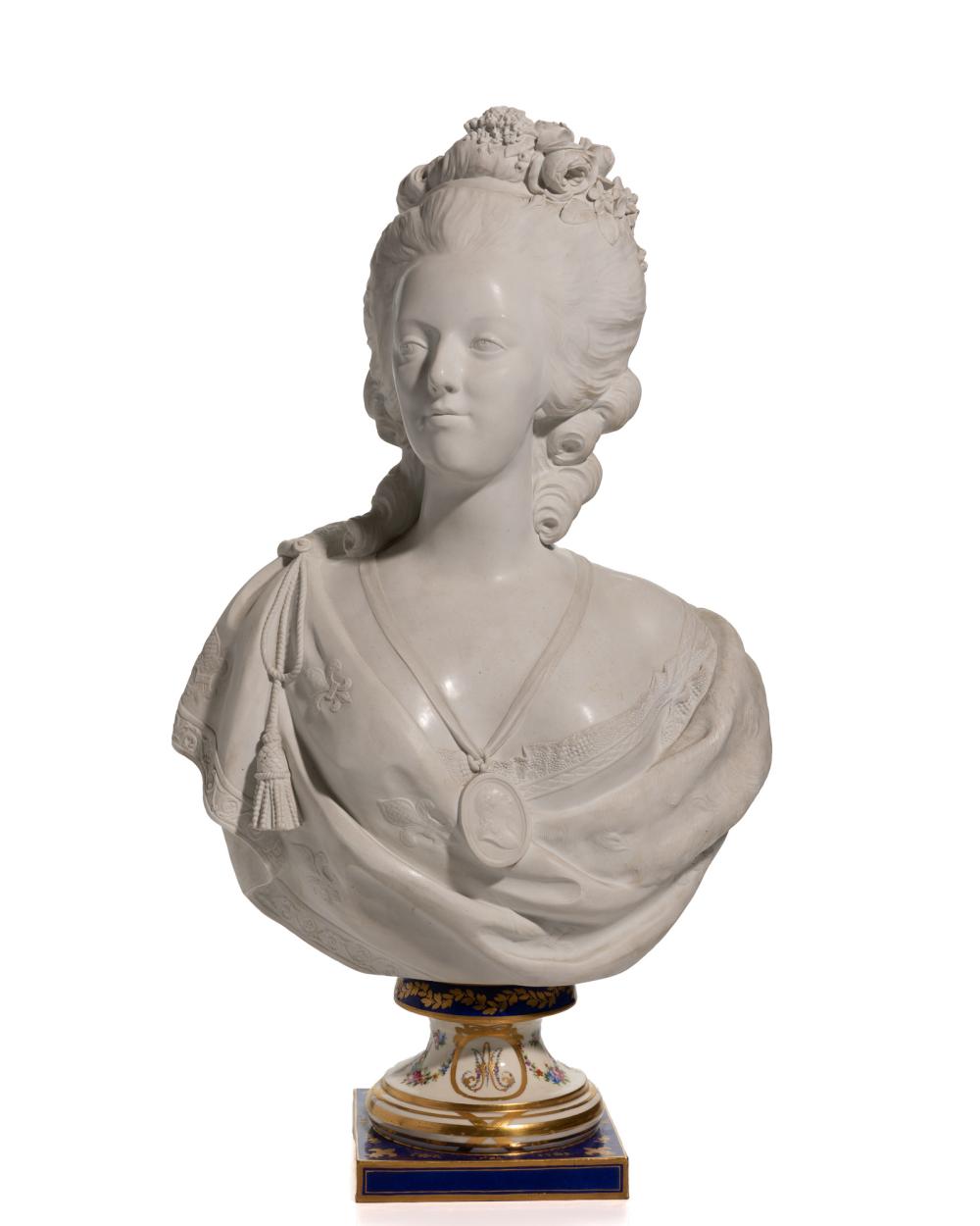 Appraisal: A S vres porcelain bust of Marie Antoinette th Century