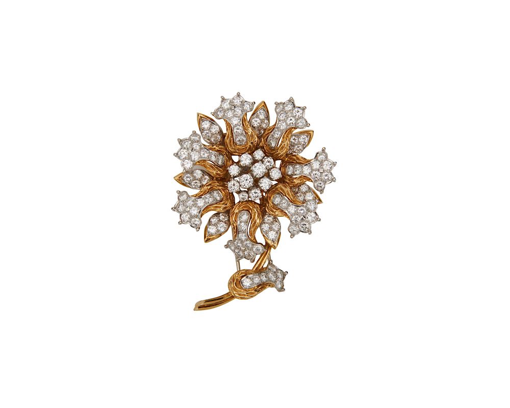 Appraisal: K Gold and Diamond Brooch K Gold and Diamond Brooch