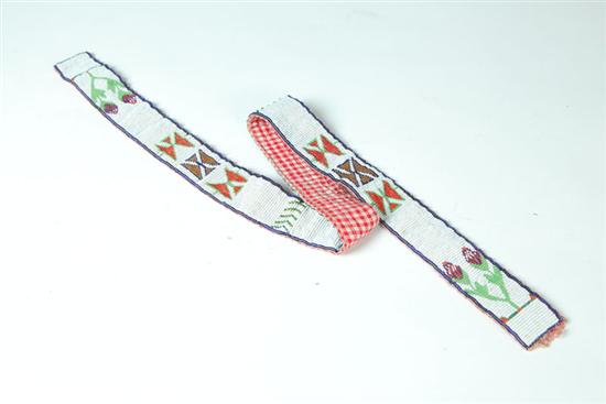 Appraisal: BEADED BELT Probably American Indian th century Loom beaded belt