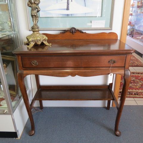 Appraisal: Mahogany Server Queen Anne legs with drawer carved back