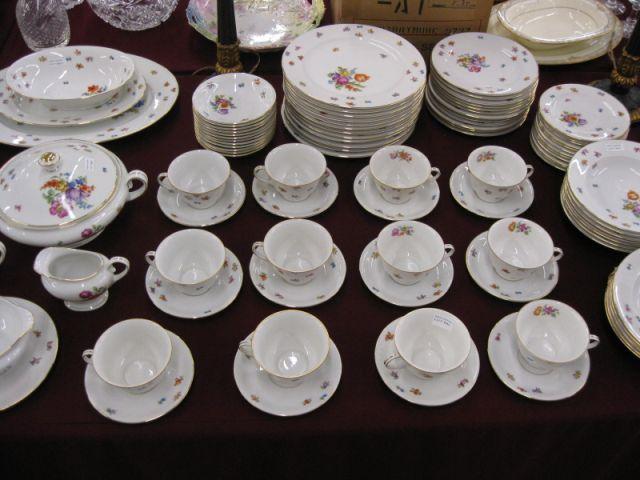 Appraisal: pc Baronet Czechoslovakian Porcelain Dinner Service for fine floral sprays