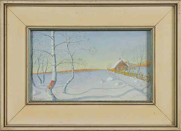 Appraisal: Winter Landscape by Gulbrand Sether Watercolor Gulbrand Sether American -