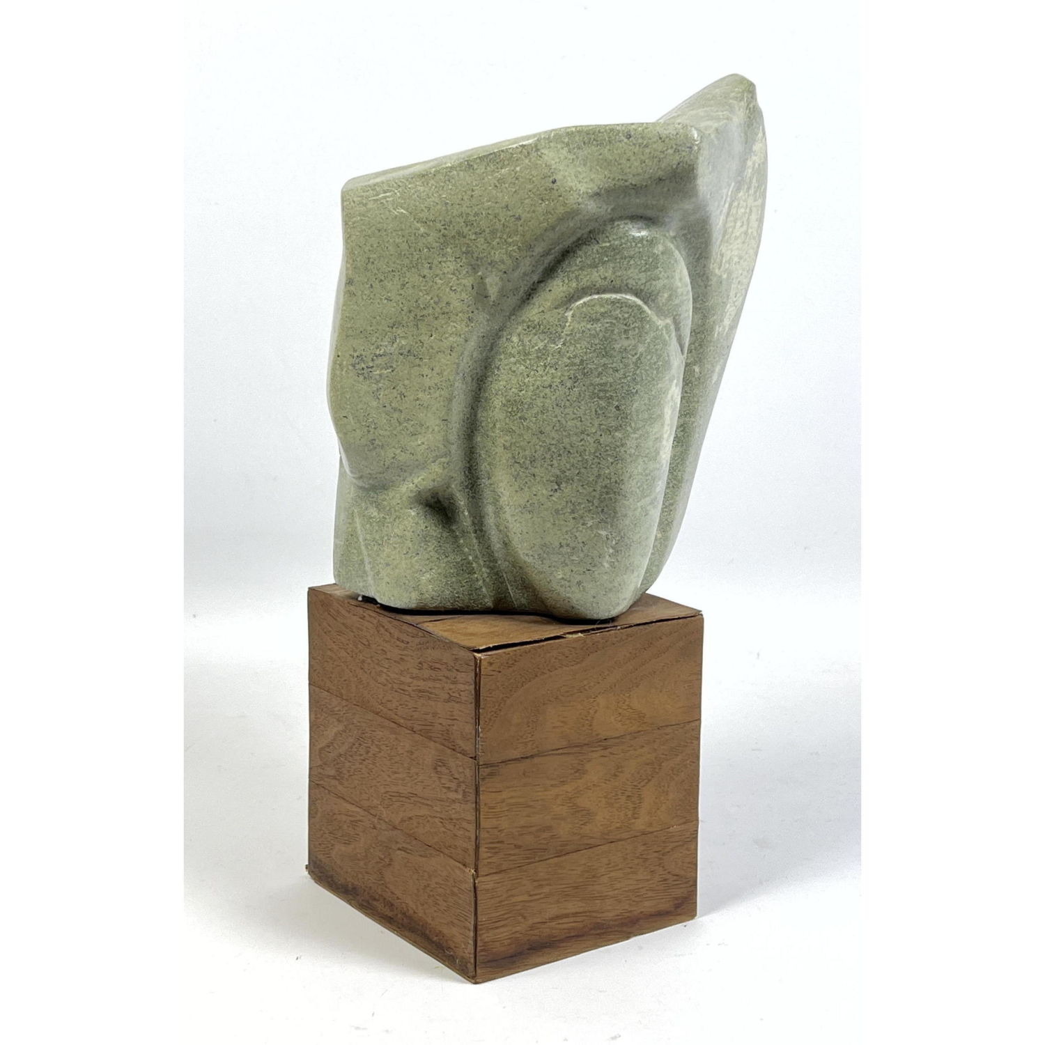 Appraisal: DORA KAUFMAN Carved Serpentine Stone Sculpture Abstract Modernist form on