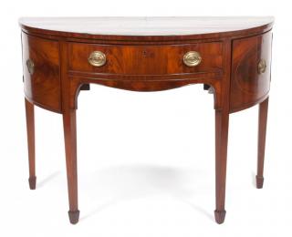 Appraisal: A George III Style Mahogany Demilune Table Height x width