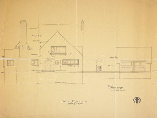 Appraisal: KARL KIPP Elevation drawing for his East Aurora New York