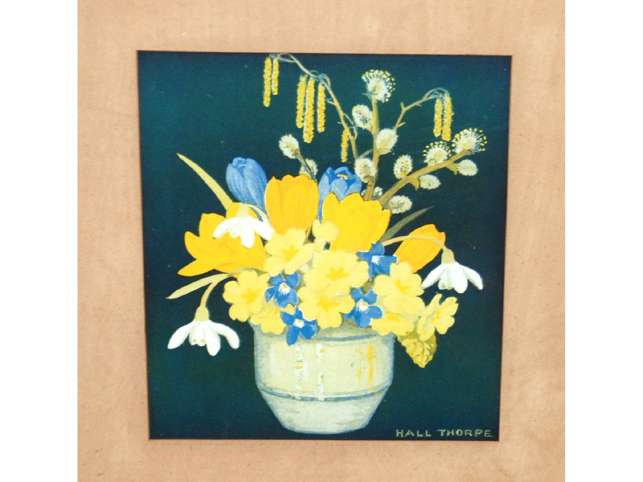 Appraisal: JOHN HALL THORPE Crocuses Daffodils colour reproduction prints