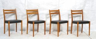 Appraisal: Set SVEYARD Swedish Modern Teak Dining Chairs Black Vinyl Seat