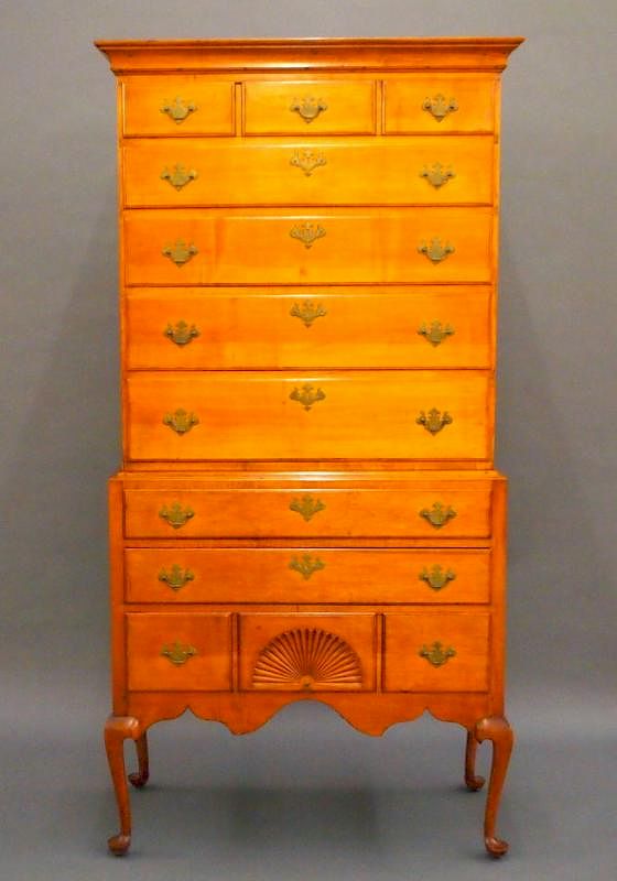 Appraisal: New Hampshire QA Highboy An th century New Hampshire Dunlap